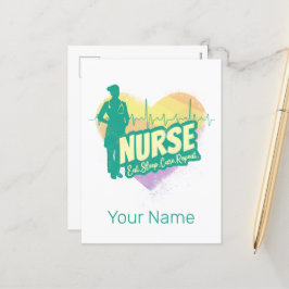 ナース心拍ヴィンテージ卒業看護学校 シーズンポストカード