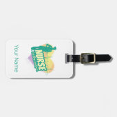 ナース心拍ヴィンテージ卒業看護学校 ラゲッジタグ (正面横)