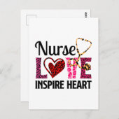 ナース愛インスパイアハートやる気を起こさせる-ナース語 ポストカード (正面/裏面)