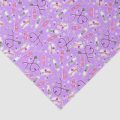 ナース愛プリントの紫色の背景 薄葉紙 (詳細)