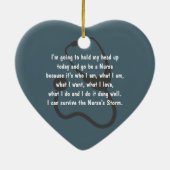 ナース感動的ハートクリスマスプレゼント セラミックオーナメント (裏面)