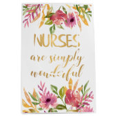 ナース感謝していユー看護感謝の好意引用文 ミディアムペーパーバッグ (正面)