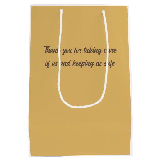 ナース感謝していユー看護感謝の好意引用文 ミディアムペーパーバッグ (裏面)