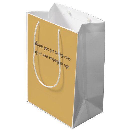 ナース感謝していユー看護感謝の好意引用文 ミディアムペーパーバッグ (裏面アングル)