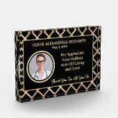 ナース感謝の感謝金ゴールドのパーソナライズ フォトブロック (左)