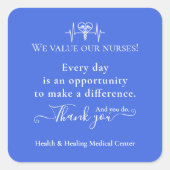 ナース感謝の週の月バルク感謝 スクエアシール (正面)