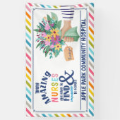 ナース感謝ウィークありがとう素晴らしいナース 横断幕 (縦)