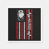 ナース感謝ヒーローハートライフアメリカ国旗 スタンダードカクテルナプキン (正面)