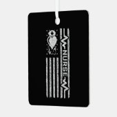 ナース感謝ヒーローハートライフアメリカ国旗 メタルオーナメント (正面左)