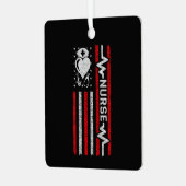 ナース感謝ヒーローハートライフアメリカ国旗 メタルオーナメント (正面左)