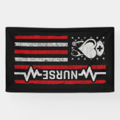 ナース感謝ヒーローハートライフアメリカ国旗 横断幕 (横)