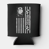 ナース感謝ヒーローハートライフアメリカ国旗 缶クーラー (正面)