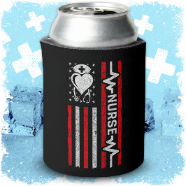 ナース感謝ヒーローハートライフアメリカ国旗 缶クーラー