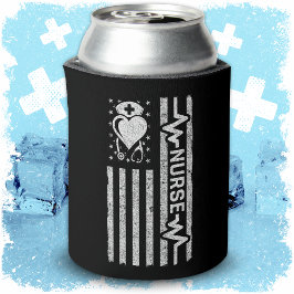 ナース感謝ヒーローハートライフアメリカ国旗 缶クーラー