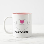 ナース感謝介護贈パーソナライズされた与 ツートーンマグカップ (左)