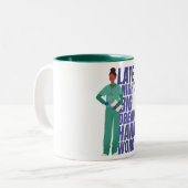 ナース懸命作業引用文 ツートーンマグカップ (正面左)