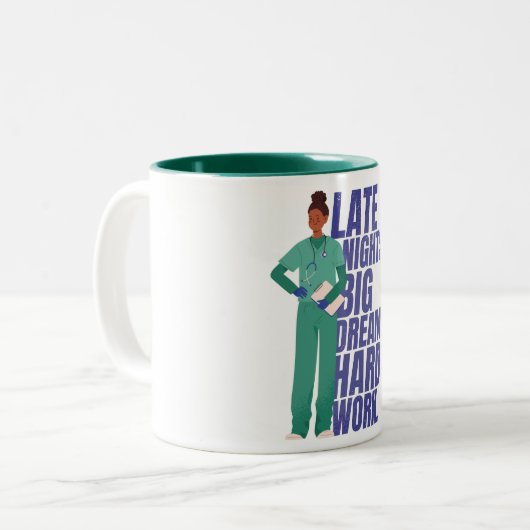 ナース懸命作業引用文 ツートーンマグカップ (正面左)