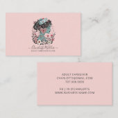 ナース成人介護者ほこりっぽいピンク 名刺 (正面/裏面)