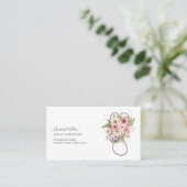 ナース成人介護者フローラ聴診器 名刺 (スタンド正面)