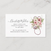 ナース成人介護者フローラ聴診器 名刺 (裏面)