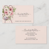 ナース成人介護者フローラ聴診器 名刺 (正面/裏面)