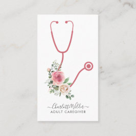 ナース成人介護者フローラ聴診器 名刺