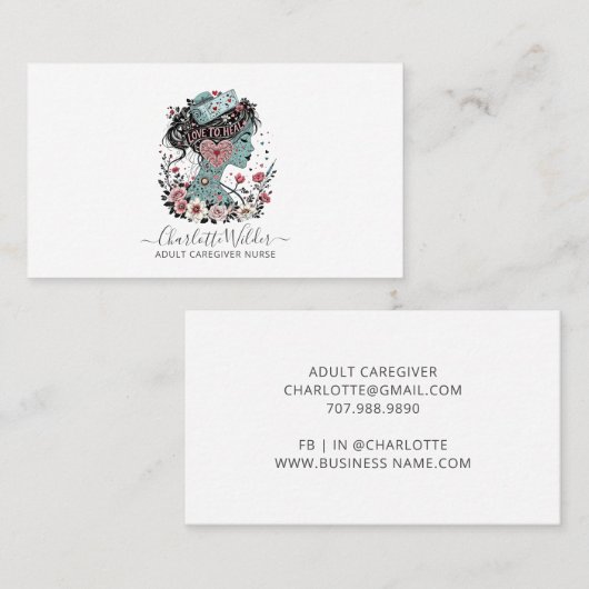 ナース成人介護者 名刺 (正面/裏面)