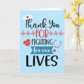 ナース我々の命を救ってくれてありがとう カード (黄色い花)