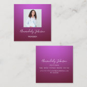 ナース手術ヘルスケアカスタム写真紫 スクエア名刺 (正面/裏面)