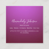 ナース手術ヘルスケアカスタム写真紫 スクエア名刺 (裏面)