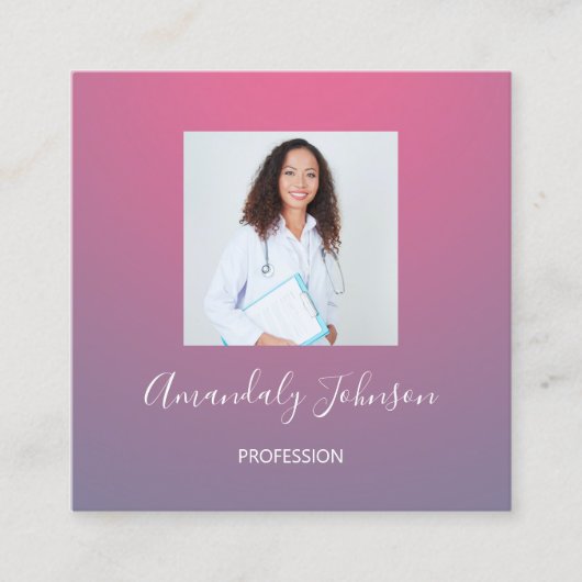 ナース手術ヘルスケアカスタム写真Ommbbre スクエア名刺 (正面)