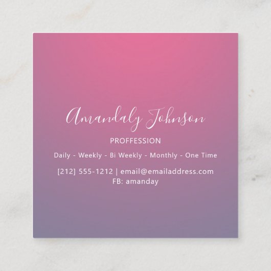 ナース手術ヘルスケアカスタム写真Ommbbre スクエア名刺 (裏面)