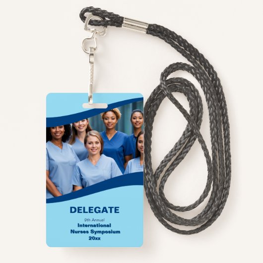 ナース技術者介護者医療会議 バッジ (裏面ランヤード)