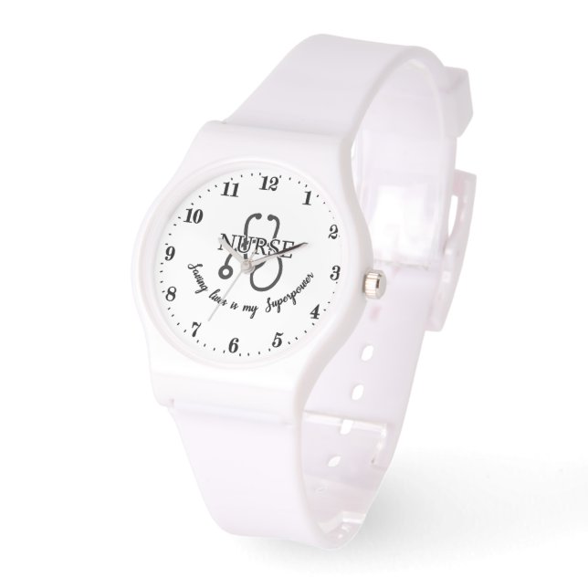 ナース救の生活は超大国のワードアート 腕時計 (傾斜)