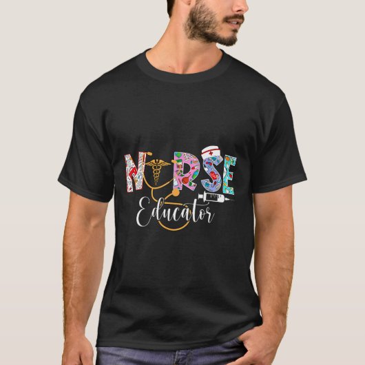 ナース教育者看護学校インストラクターステソスコ Tシャツ (正面)