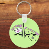 ナース教育者QRSおよびナースキャップデザイン キーホルダー (正面)