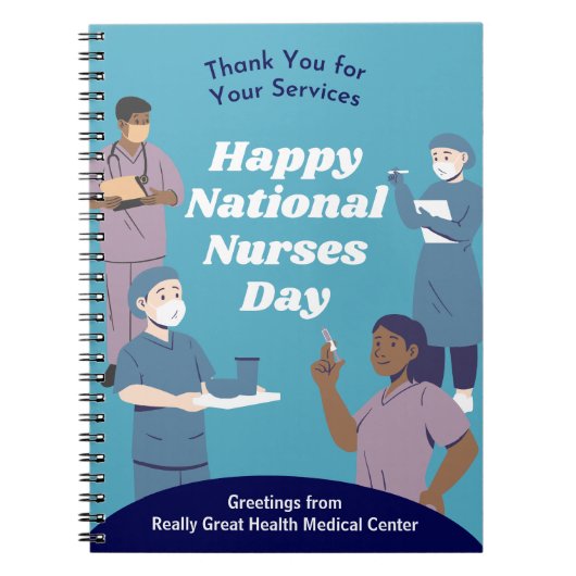 ナース日のカスタマイズ可能 ノートブック (正面)