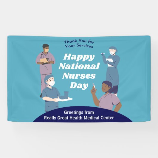 ナース日のカスタマイズ可能 横断幕 (横)