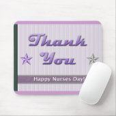 ナース日の紫色のストライプおよび星 マウスパッド (マウス)