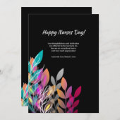 ナース日の花柄カード 招待状 (正面/裏面)