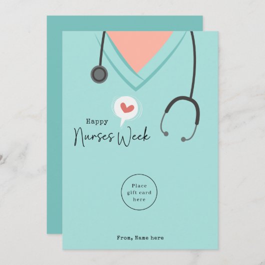 ナース日贈り物ナース感謝ウィークギフト シーズンカード (正面/裏面)