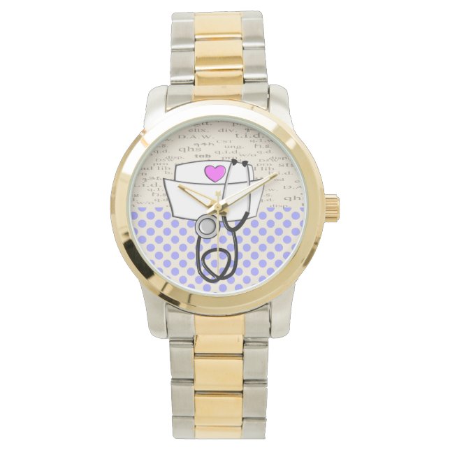 ナース時計ナースキャップ及び聴診器 腕時計 (正面)