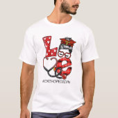 ナース柄チェックヒョウ柄ラブ Tシャツ (正面)