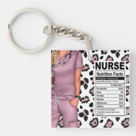 ナース栄養ファクトラベルアクリルキーチェーン キーホルダー