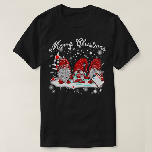 ナース格言サンタクリスマスライト Tシャツ (デザイン正面)