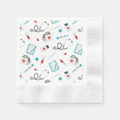 ナース機器パターンパーティーサービングナプキン 縁ありカクテルナプキン (正面)