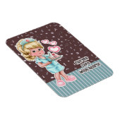 ナース気にとハート。かわいいブロンドナースプレゼント マグネット (右側)