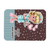 ナース気にとハート。かわいいブロンドナースプレゼント マグネット (横)