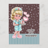 ナース気にとハート。キュートブロンドナース ポストカード (正面)