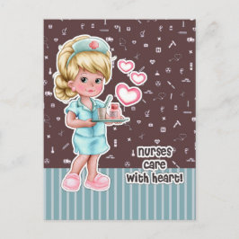 ナース気にとハート。キュートブロンドナース ポストカード